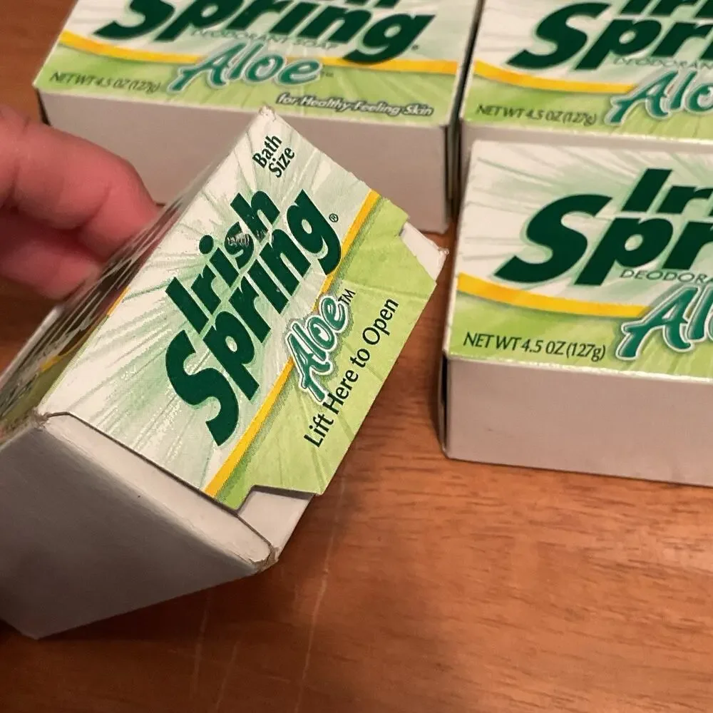 Irish Spring Deodorant Soap Aloe Vintage 4.5oz LOT OF 4
